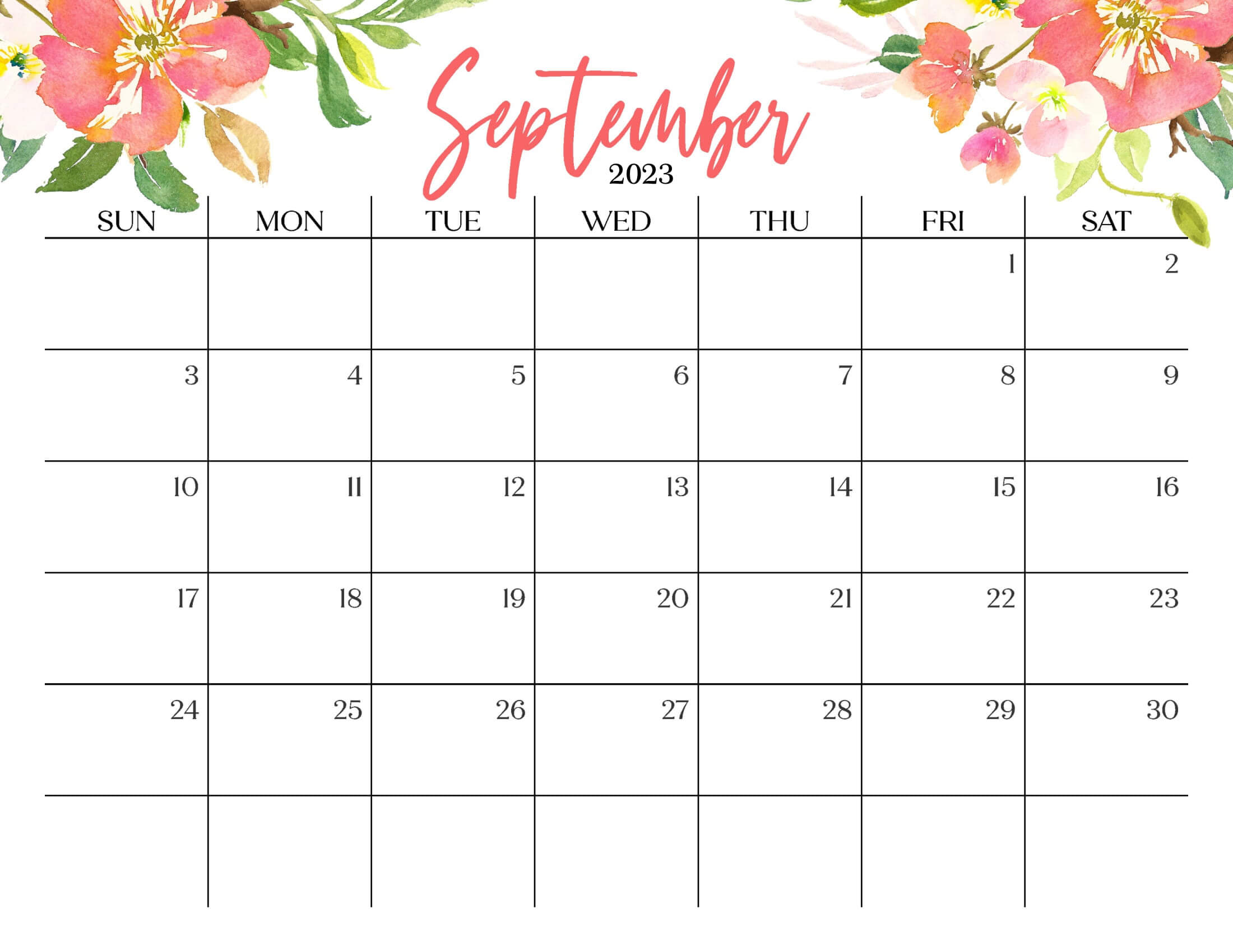 Cute September 2023 Calendar