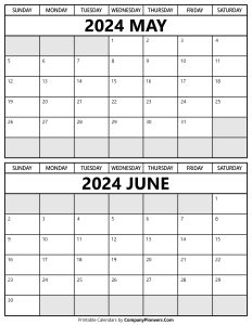 Printable May June 2024 Calendar