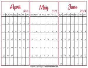 April May June 2024 Calendar