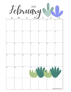 Calendar February 2024 Cute