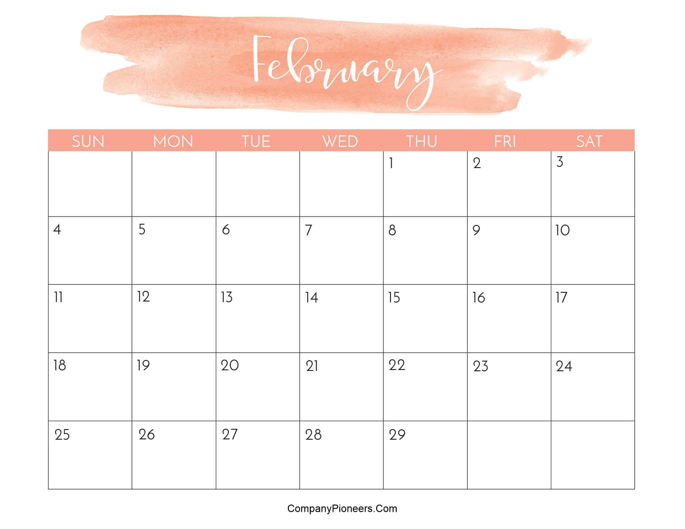 Cute February 2024 Calendar Printable