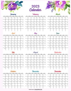 2023 Calendar Floral