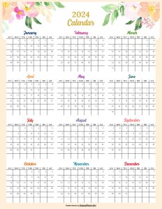 2024 Calendar Floral