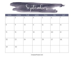 Cute September 2024 Calendar Printable Water Color