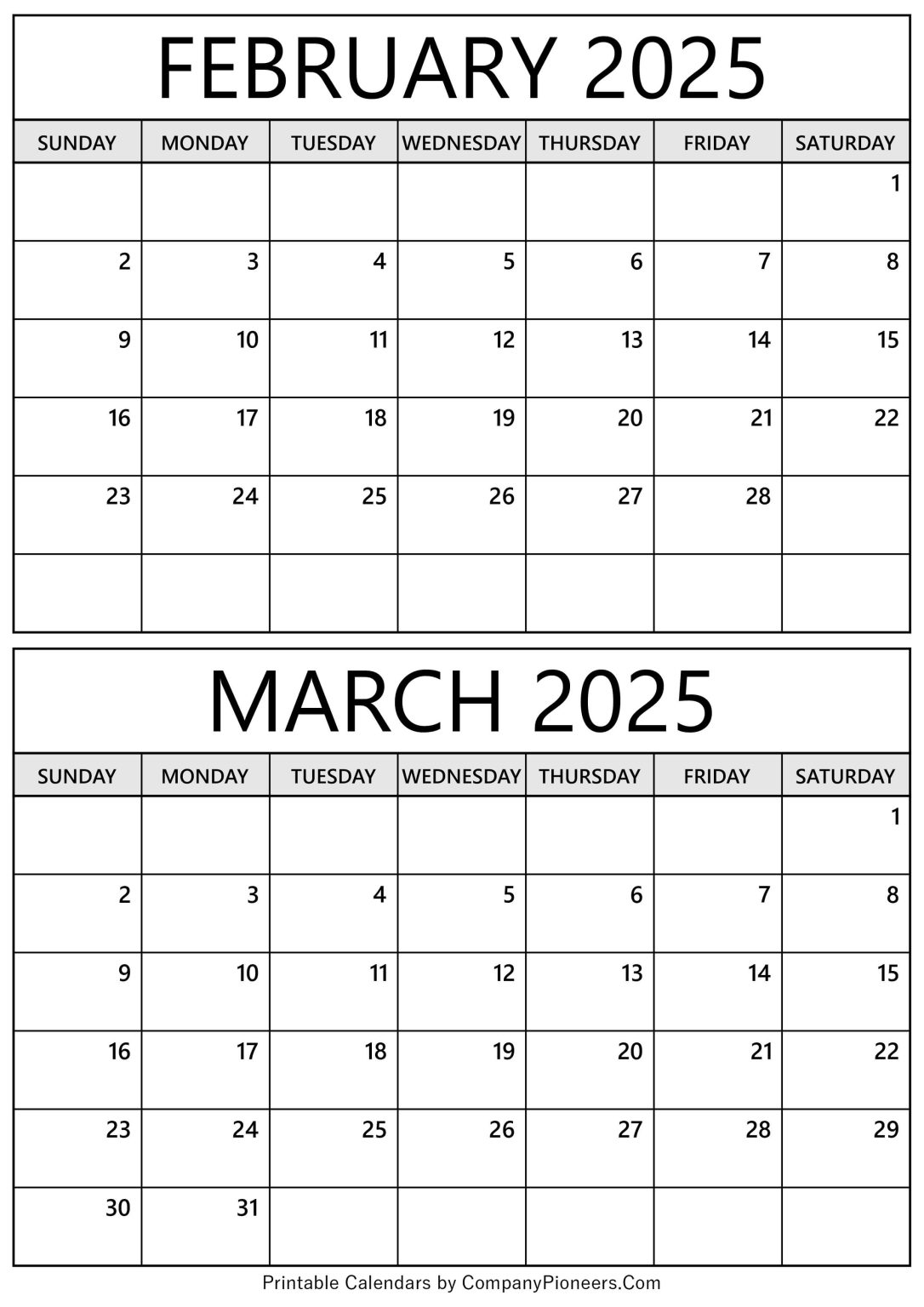 February March 2025 Calendar Printable Template Google Calendar 2025 February March Printable