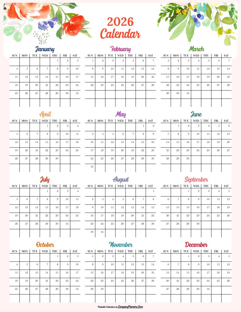 2026 Yearly Calendar - Time Saver Solutions