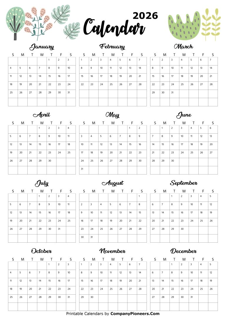 2026 Yearly Calendar Time Saver Solutions
