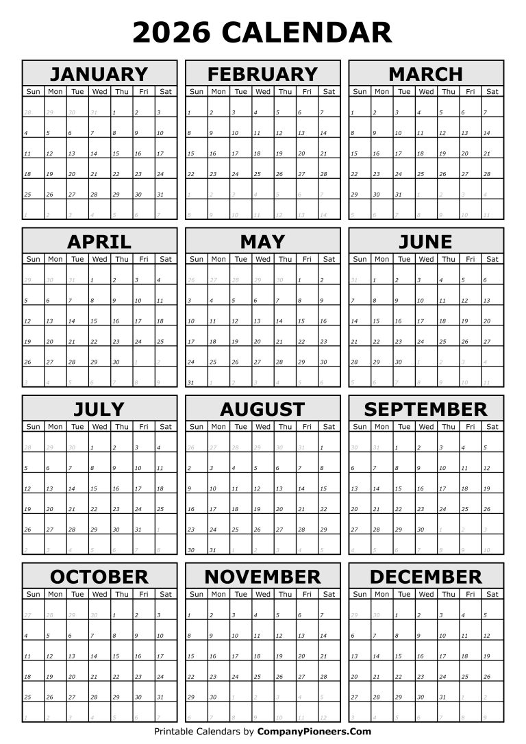2026 Yearly Calendar Time Saver Solutions