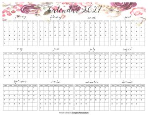 Cute 2027 Calendar Multi Flower