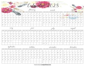 Cute 2028 Calendar Multi Flower